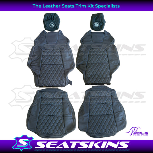 LEATHER SEATS TRIM KIT FOR HSV VE GTS UTE WHITE DIAMOND STITCHING HSV LOGO