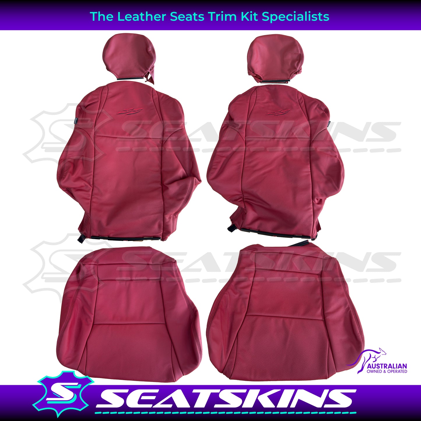 LEATHER SEATS TRIM KIT FOR HOLDEN VY S2 / VZ SS SEDAN RED HOT FACTORY STYLE