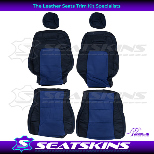 LEATHER SEATS TRIM KIT FOR HOLDEN VE CLUBSPORT 5 SEATER BLUE INSERTS BLUE STITCHING
