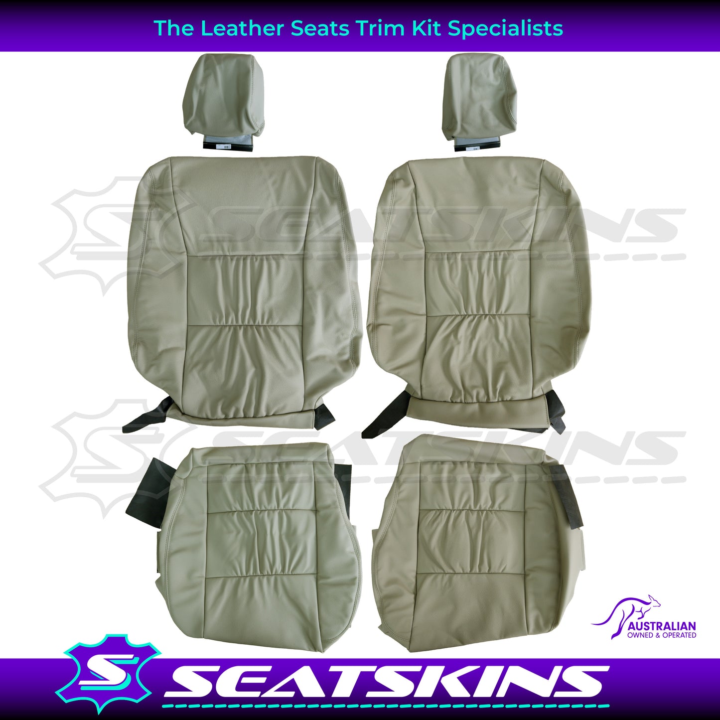 LEATHER SEATS TRIM KIT FOR TOYOTA LANDCRUISER 100 SERIES SAHARA BEIGE 2 SEATS
