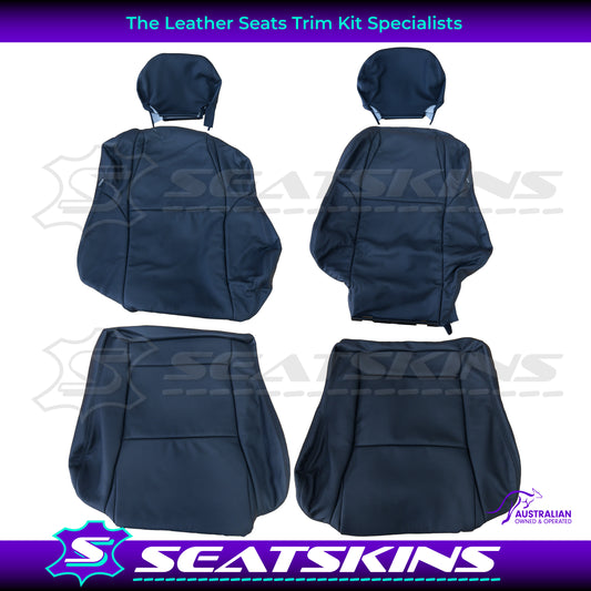 LEATHER SEATS TRIM KIT FOR HOLDEN VZ SS/ CREWMAN STYLE 2 FRONT SEATS IN BLACK NO LOGOS
