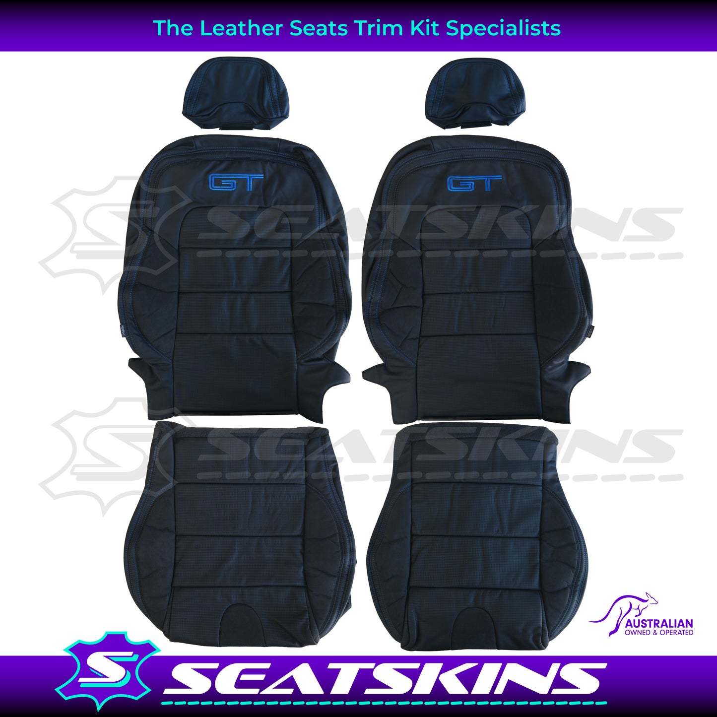 LEATHER SEATS TRIM KIT SKINS FOR FORD/FPV BA/BF GT 2 SEATER