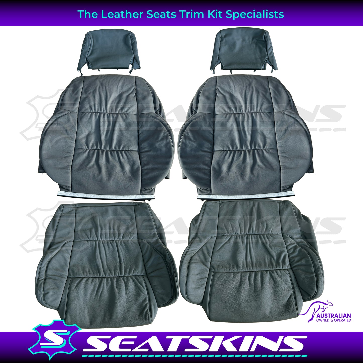 LEATHER SEATS TRIM KIT FOR HSV VS DEVONISH MALOO SENATOR CLUBSPORT GTS GREY 2 SEATS