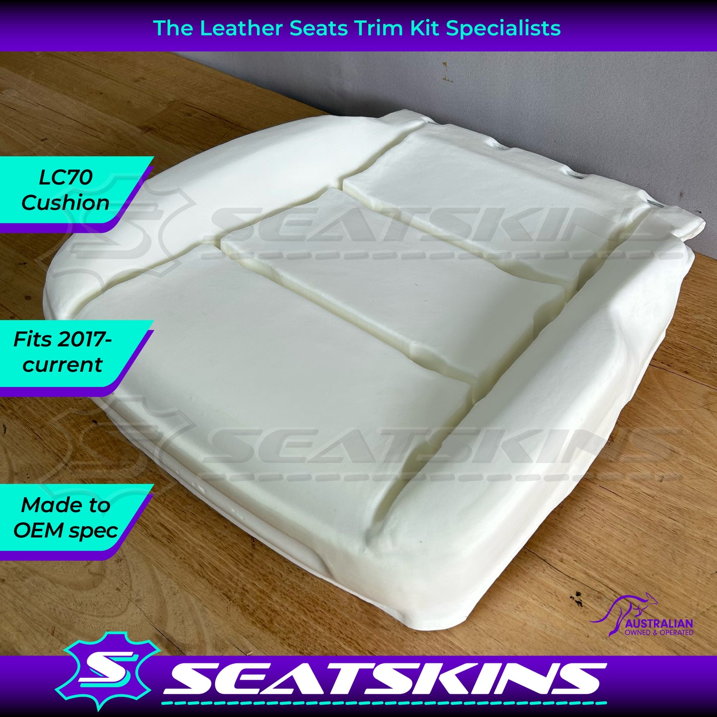 Foam Base Cushion to fit Toyota Landcruiser 70 Series Single Cab 2017-Current RH Drivers Seat Pad