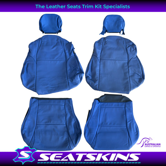 LEATHER SEATS TRIM KIT FOR HOLDEN VZ MONARO 2 FRONT SEATS KIT BLUE FACTORY STYLE