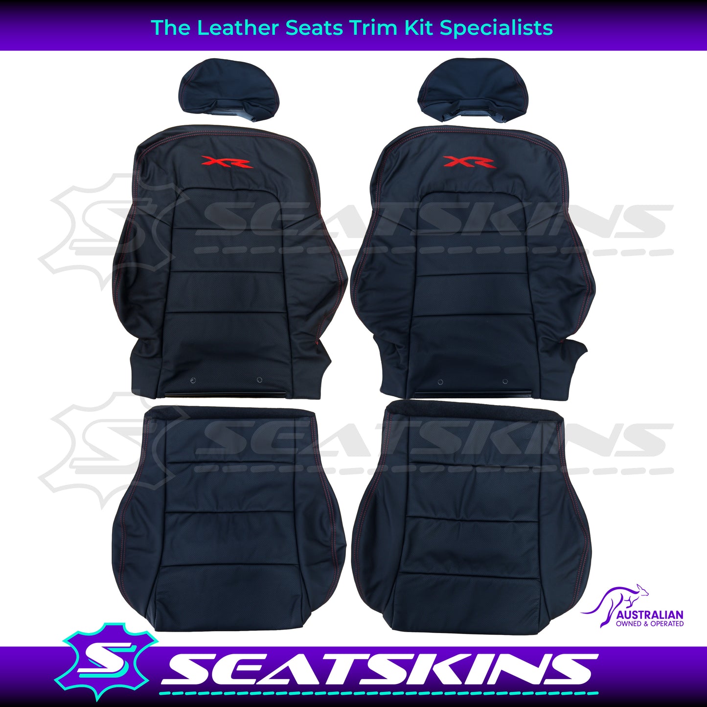 LEATHER SEATS TRIM KIT FOR FORD BA/BF CHOOSE YOUR COLOUR XR LOGO OEM STYLE