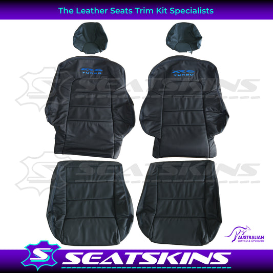 LEATHER SEATS TRIM KIT SKINS FOR FORD BA/BF FALCON BLUE XR6 TURBO LOGO
