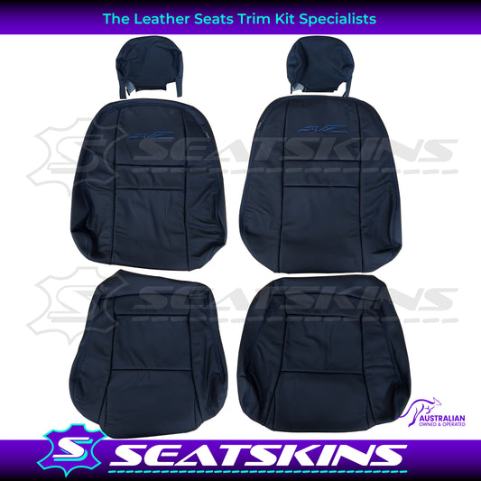 LEATHER SEATS TRIM KIT FOR HOLDEN VZ SVZ UTE BLUE STITCHING SVZ LOGO