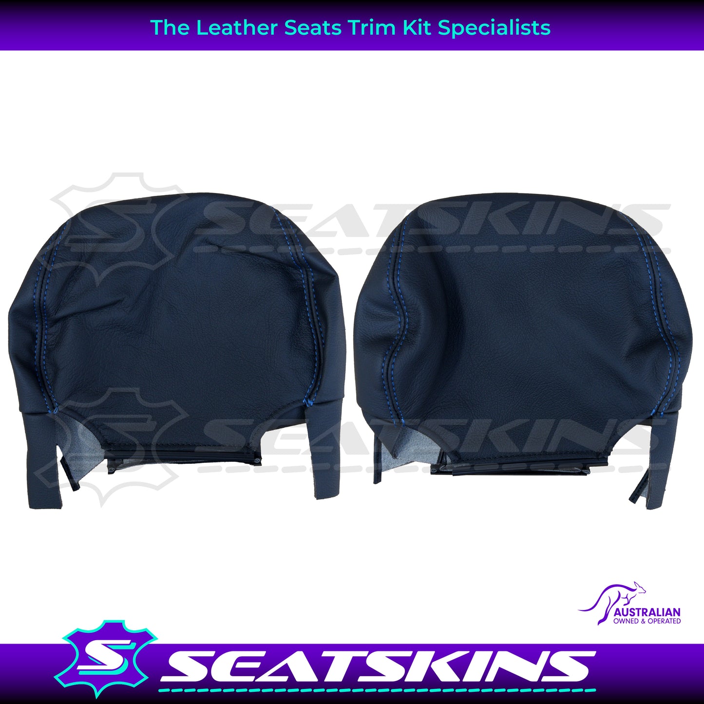 LEATHER SEATS TRIM KIT FOR HOLDEN VZ SVZ UTE BLUE STITCHING SVZ LOGO