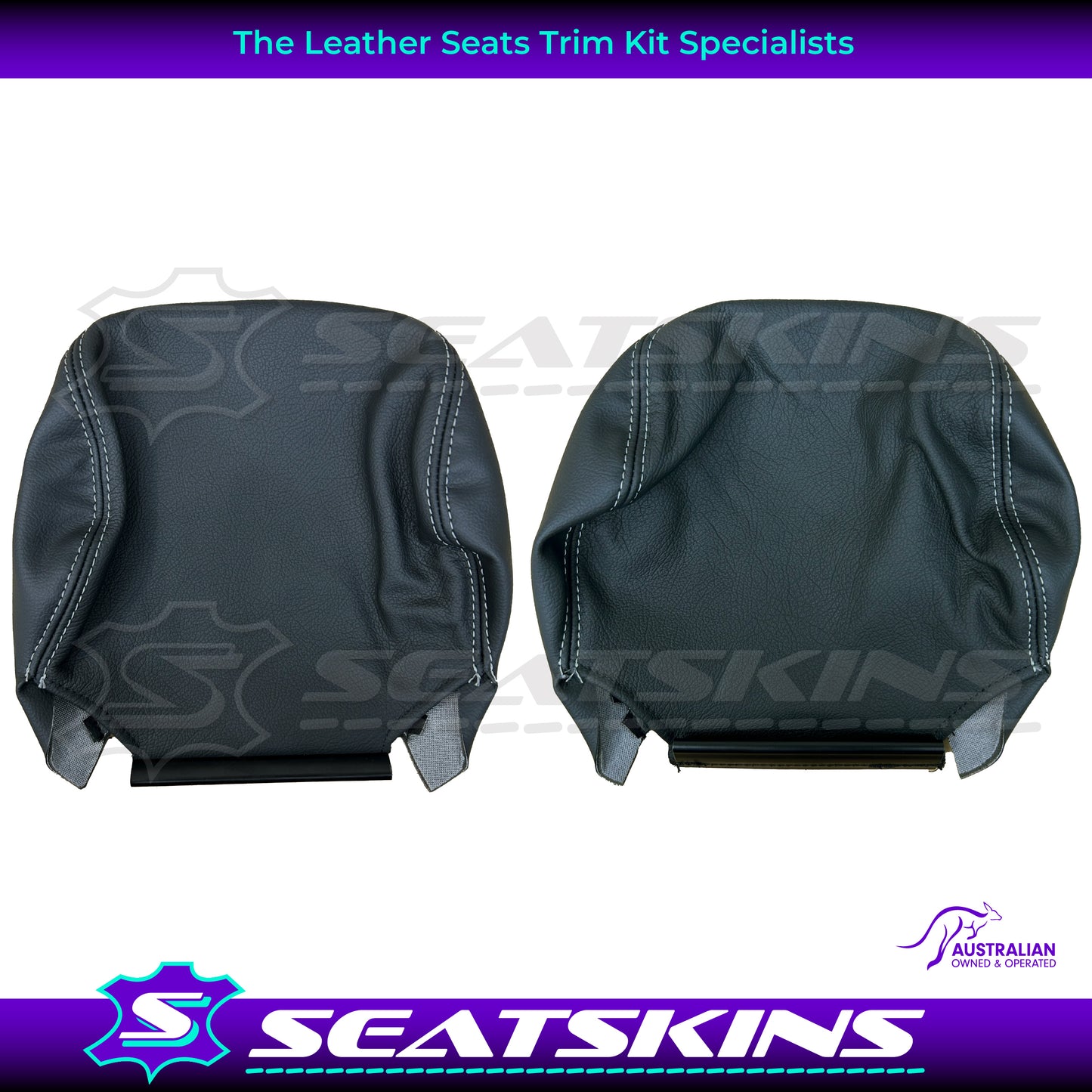 LEATHER SEATS TRIM KIT FOR HOLDEN VY SS SERIES 1 UTE WHITE STITCHING