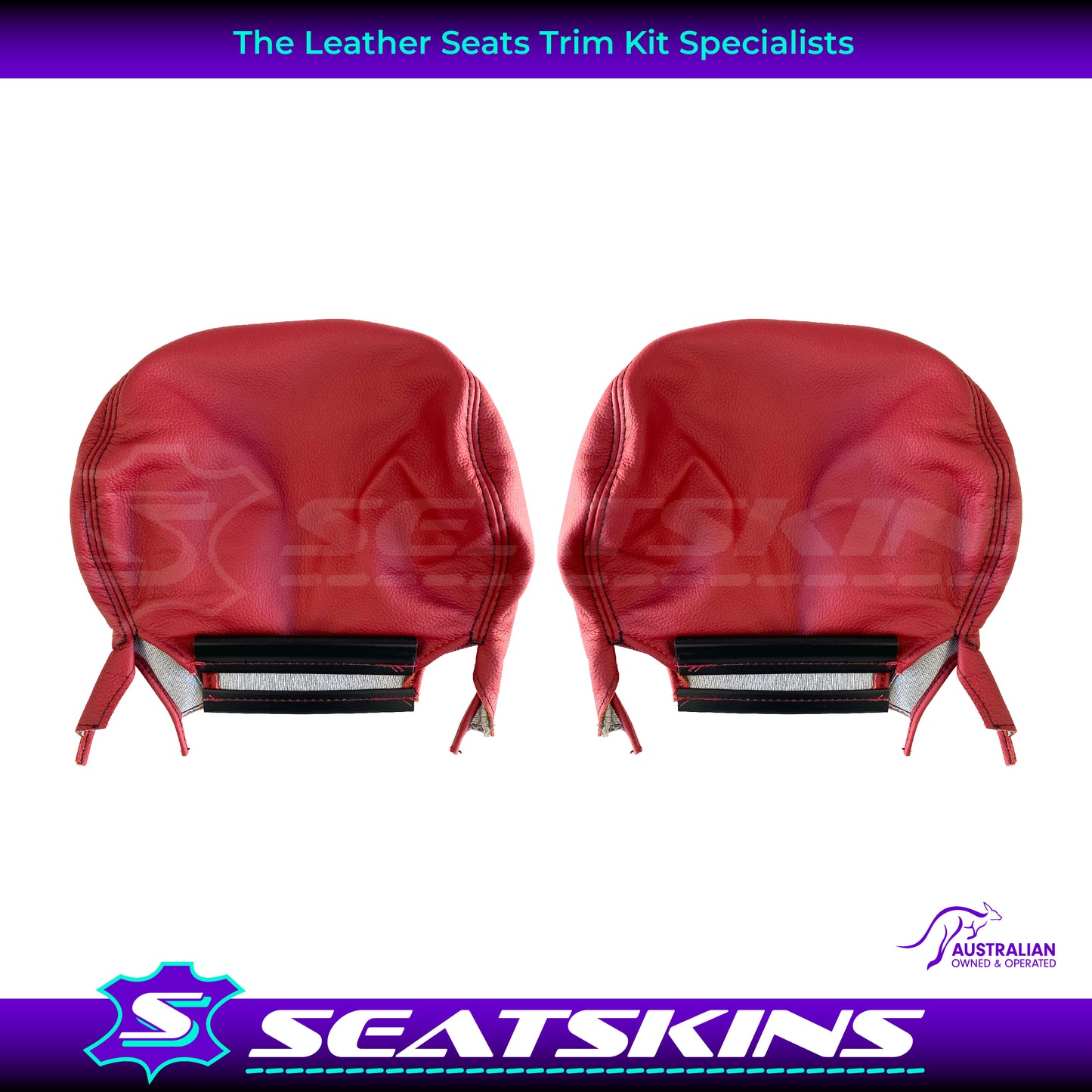 LEATHER SEATS TRIM KIT FOR VY/VZ SS SEDAN FRONT & REAR SEATS RED/BLACK DIAMOND