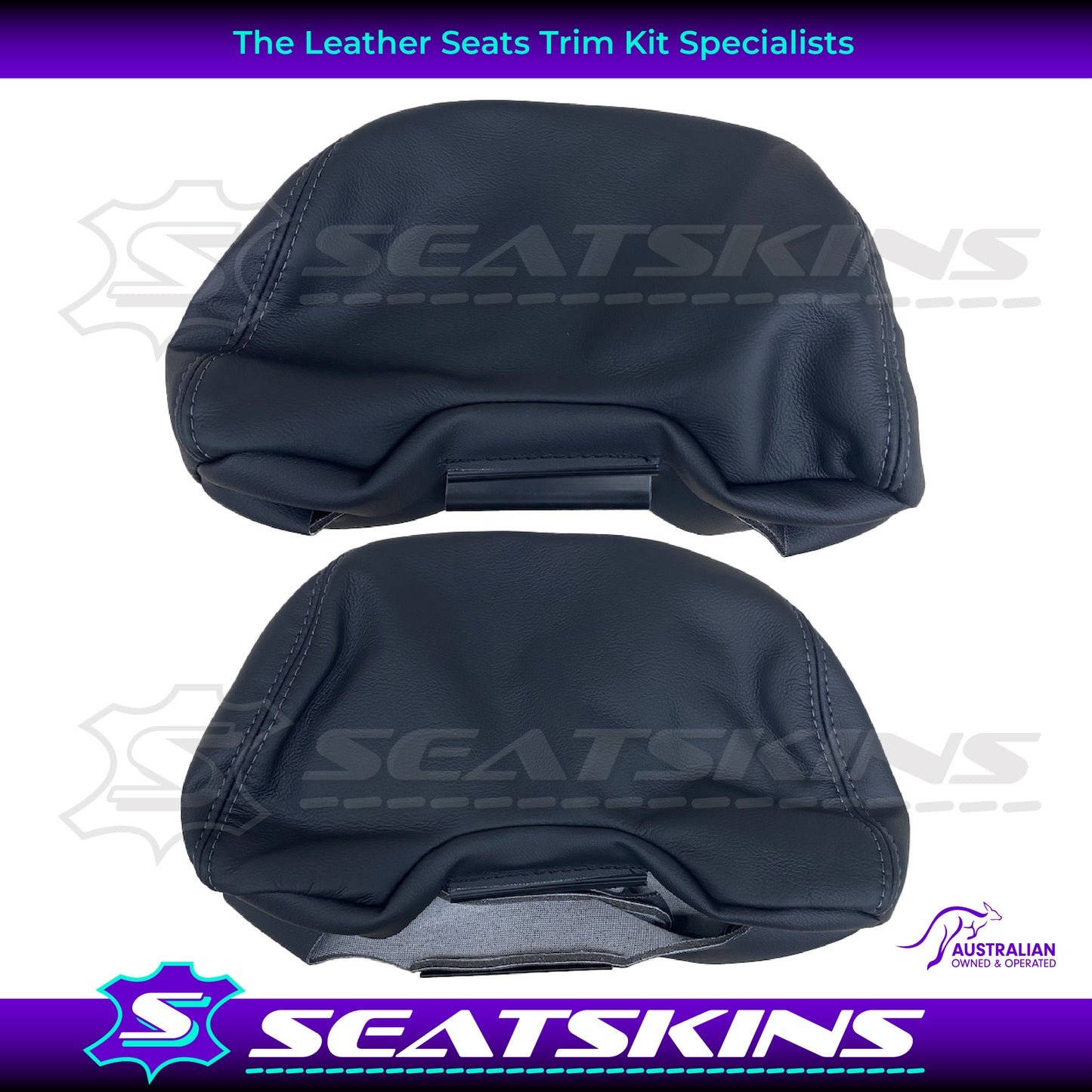 Leather Seats Trim Skins Kit to fit Ford XR BA/BF Ute 2 seats - Add Your Logo