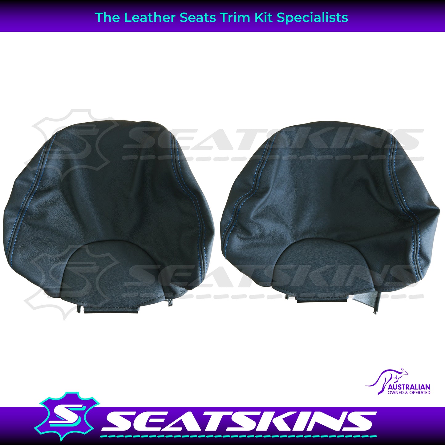LEATHER SEATS TRIM KIT SKINS FOR FORD BA/BF FALCON BLUE XR6 TURBO LOGO