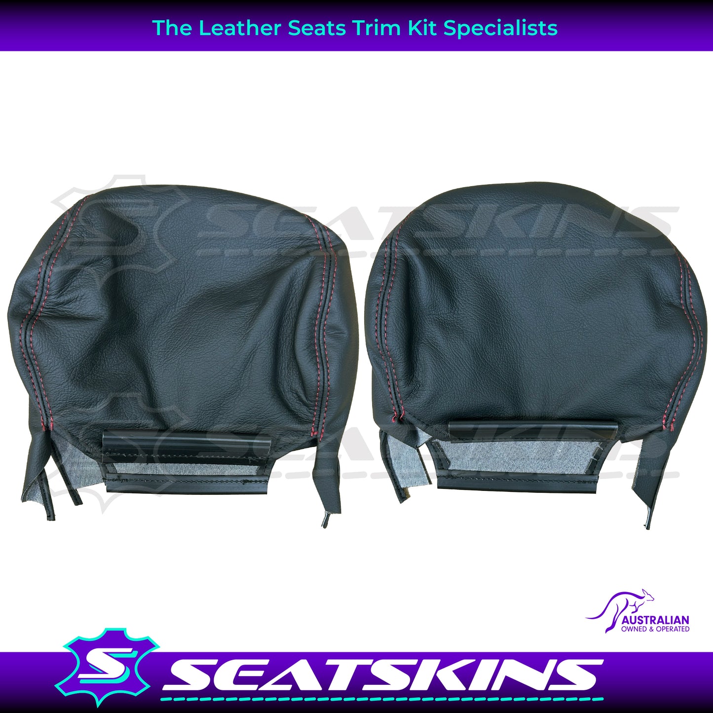 LEATHER SEATS TRIM KIT FOR HOLDEN SS VY SERIES 2 / VZ UTE RED AND ANTHRACITE LEATHER