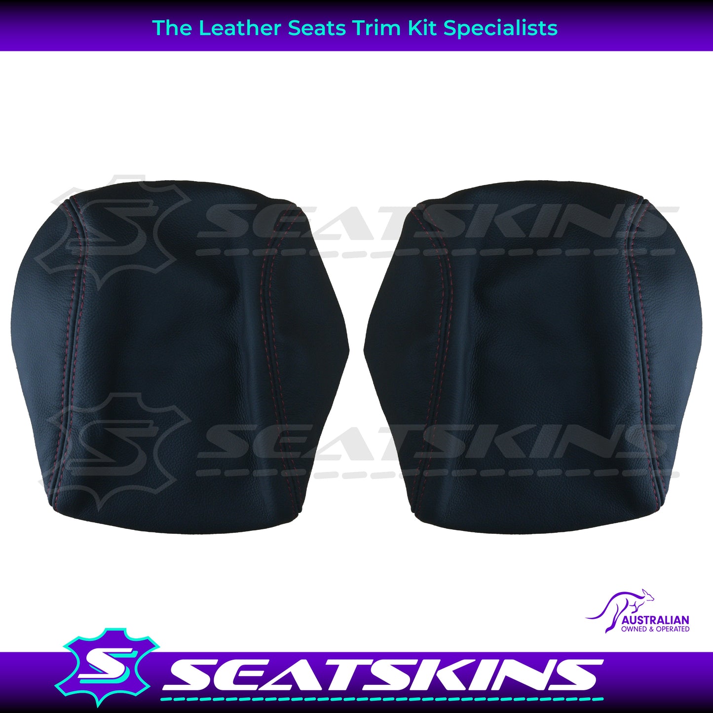 LEATHER SEATS TRIM KIT FOR VE SS SSV GTS STYLE ONYX & RED HOT INSERTS 2 SEATS