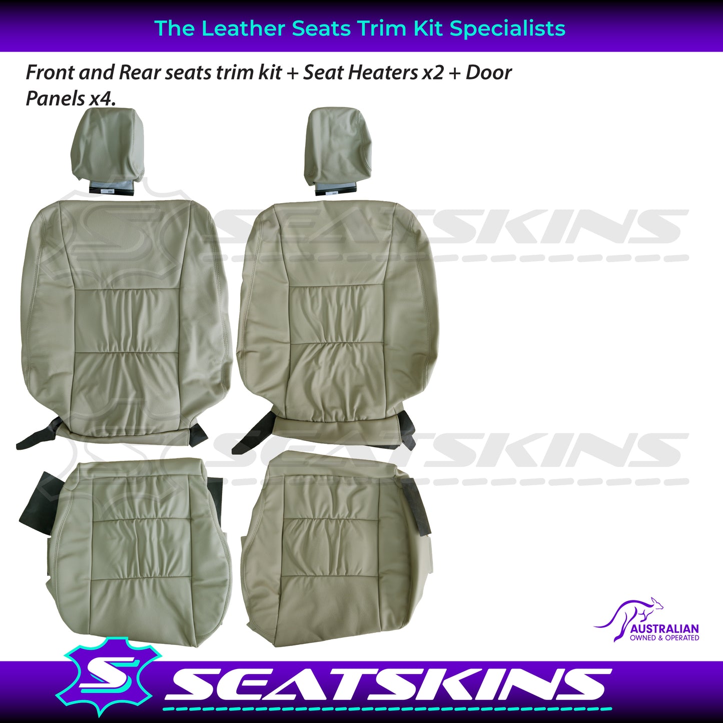 LEATHER SEATS TRIM KIT FOR TOYOTA LANDCRUISER 100 SERIES SAHARA BEIGE 5 SEATS
