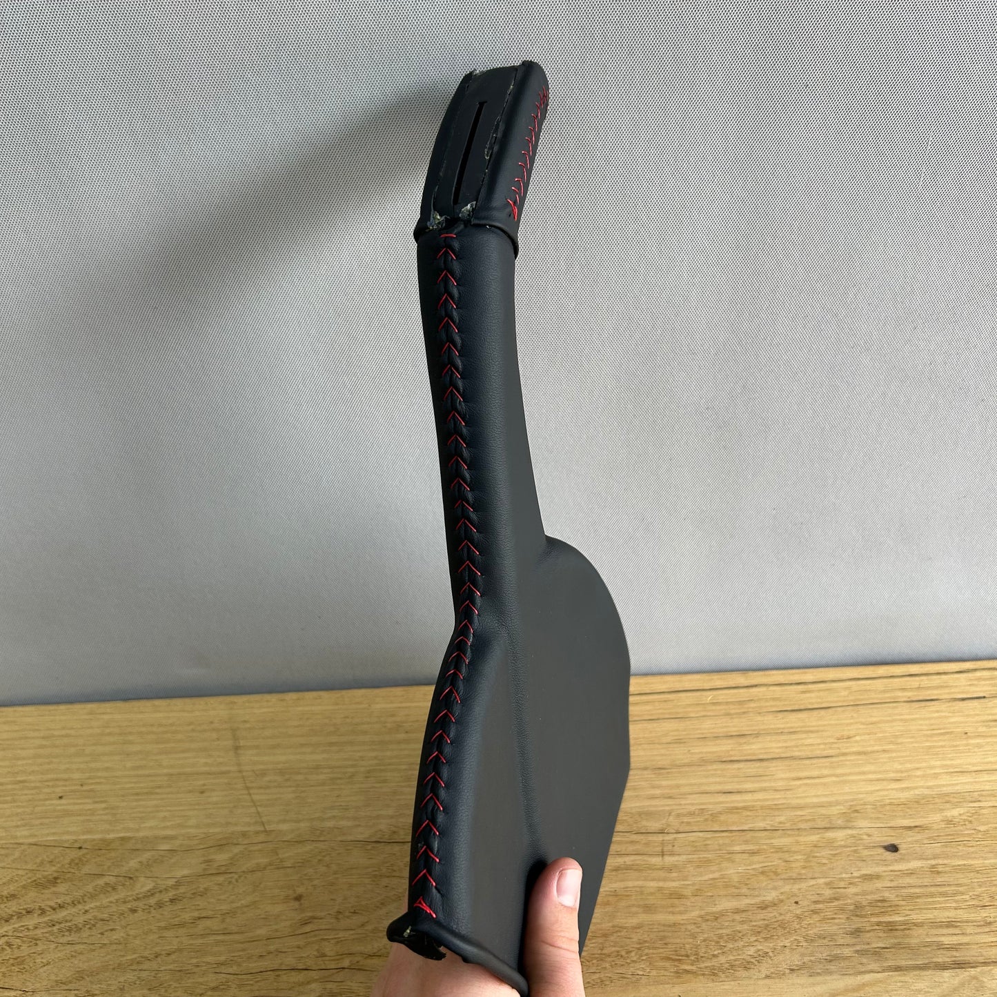 HANDBRAKE TO FIT VY/VZ TRIMMED IN BLACK NAPPA AND RED HAND-STITCHING