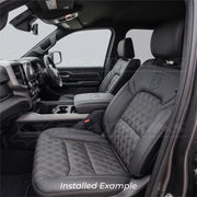 LEATHER SEATS TRIM KIT SKINS FOR RAM 1500 EXPRESS DT BLACK W/GREY DIAMONDS