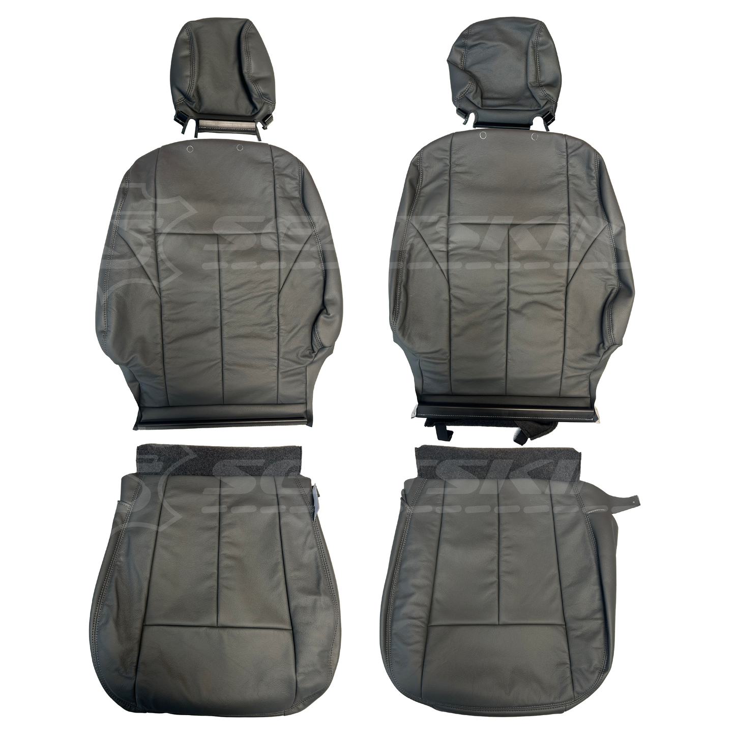 LEATHER SEATS TRIM KIT SKINS FOR HOLDEN COLORADO RG GREY 5 SEATS