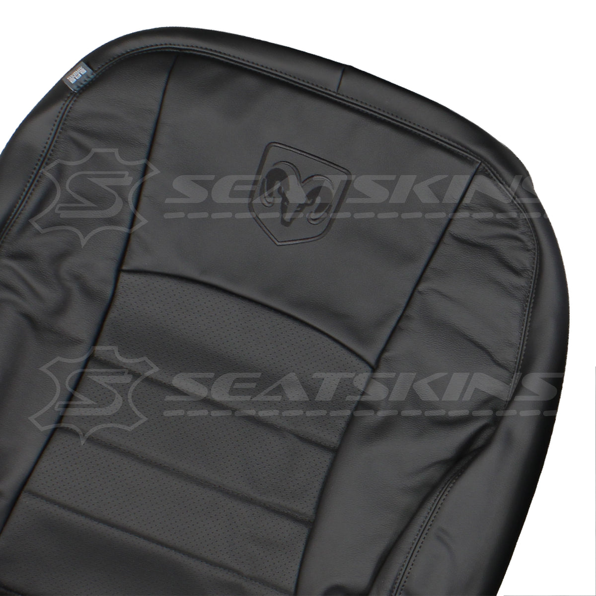 Replacement leather seat trim kit for RAM classic 1500 ds black with RAM logos – product view 6