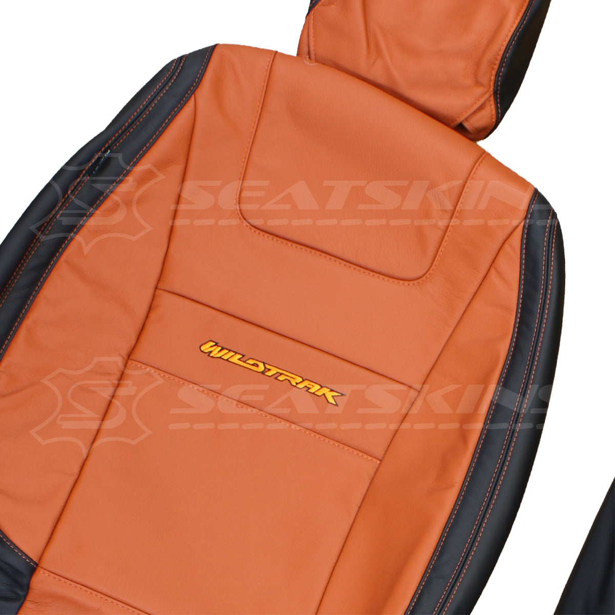 LEATHER SEATS TRIM KIT SKINS FOR FORD RANGER WILDTRAK 5 SEATS TAN/ORANGE