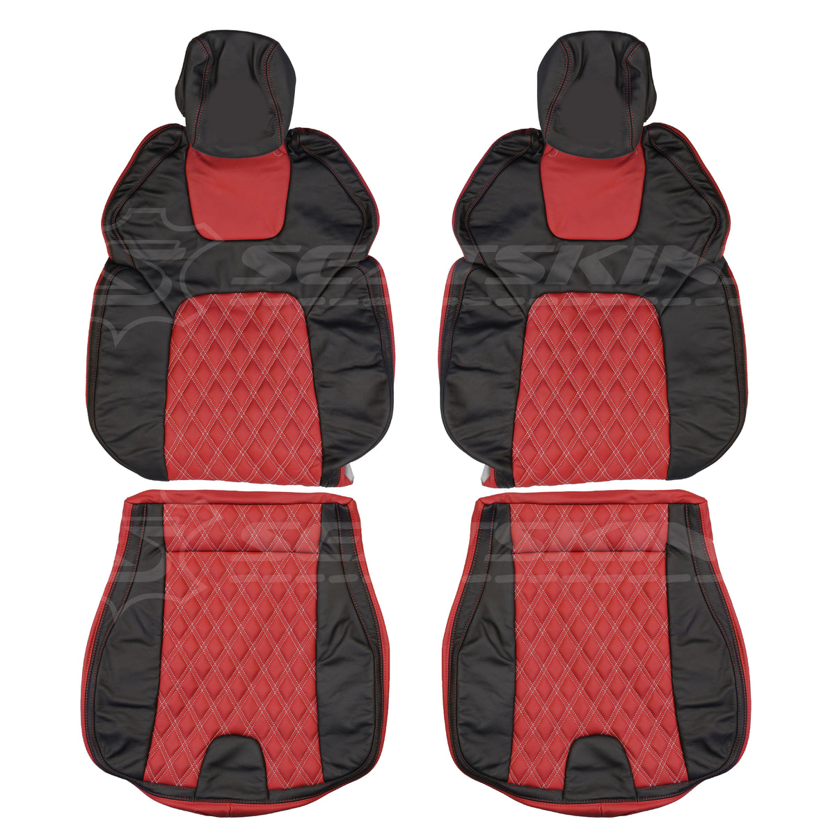 LEATHER SEATS TRIM KIT SKINS FOR HOLDEN/HSV VE GTS RED/BLACK 2 SEATER BESPOKE (Copy)