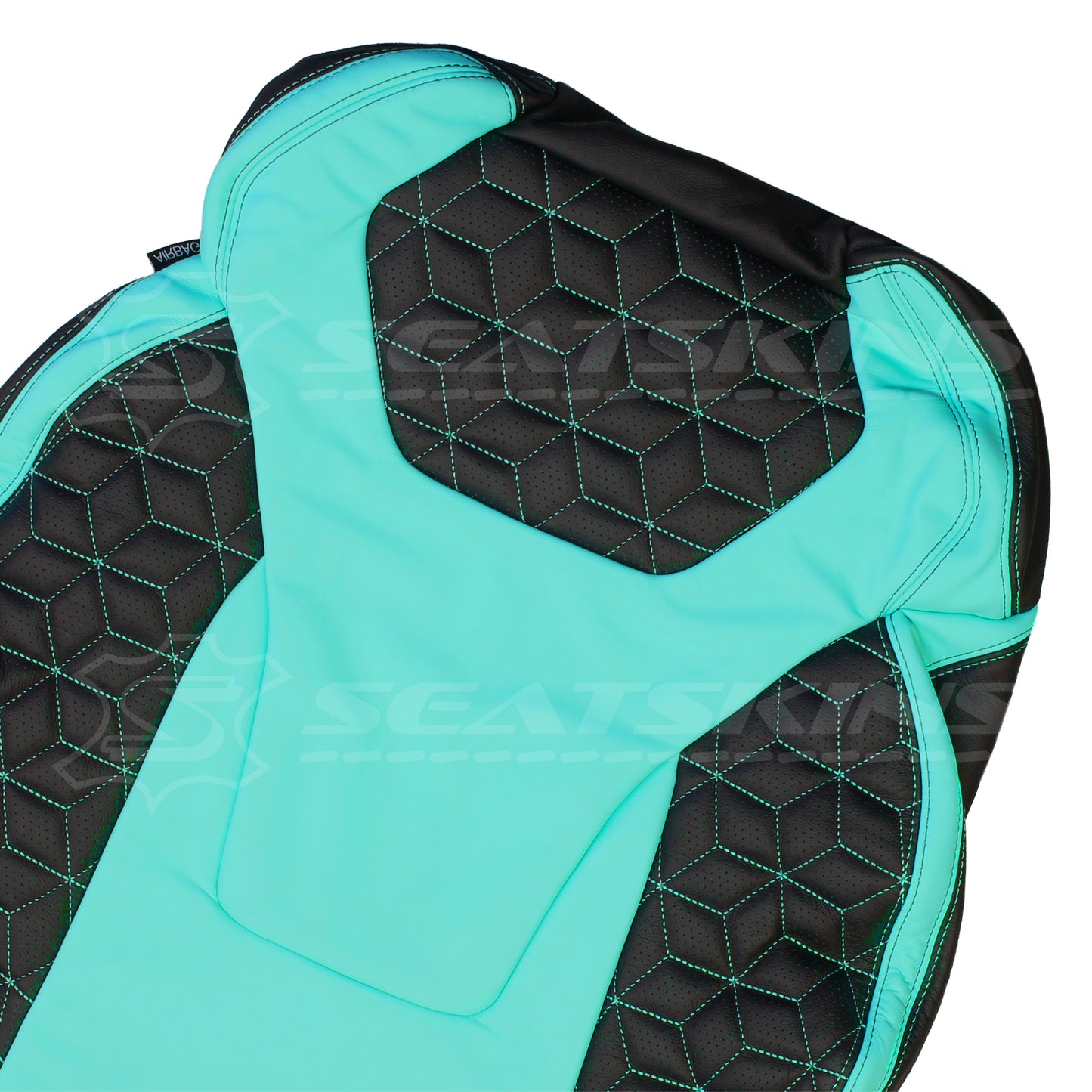 LEATHER SEATS TRIM KIT SKINS FOR HOLDEN/HSV VF GTS TEAL/BLACK 2 SEATER BESPOKE
