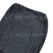 LEATHER SEATS TRIM KIT SKINS FOR RAM 1500 BIGHORN DT BLACK W/GREY STITCHING