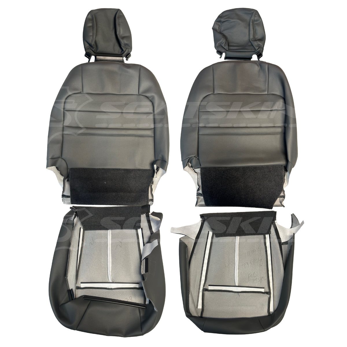 Replacement leather seat trim kit for HOLDEN colorado rg grey 5 seats – product view 3