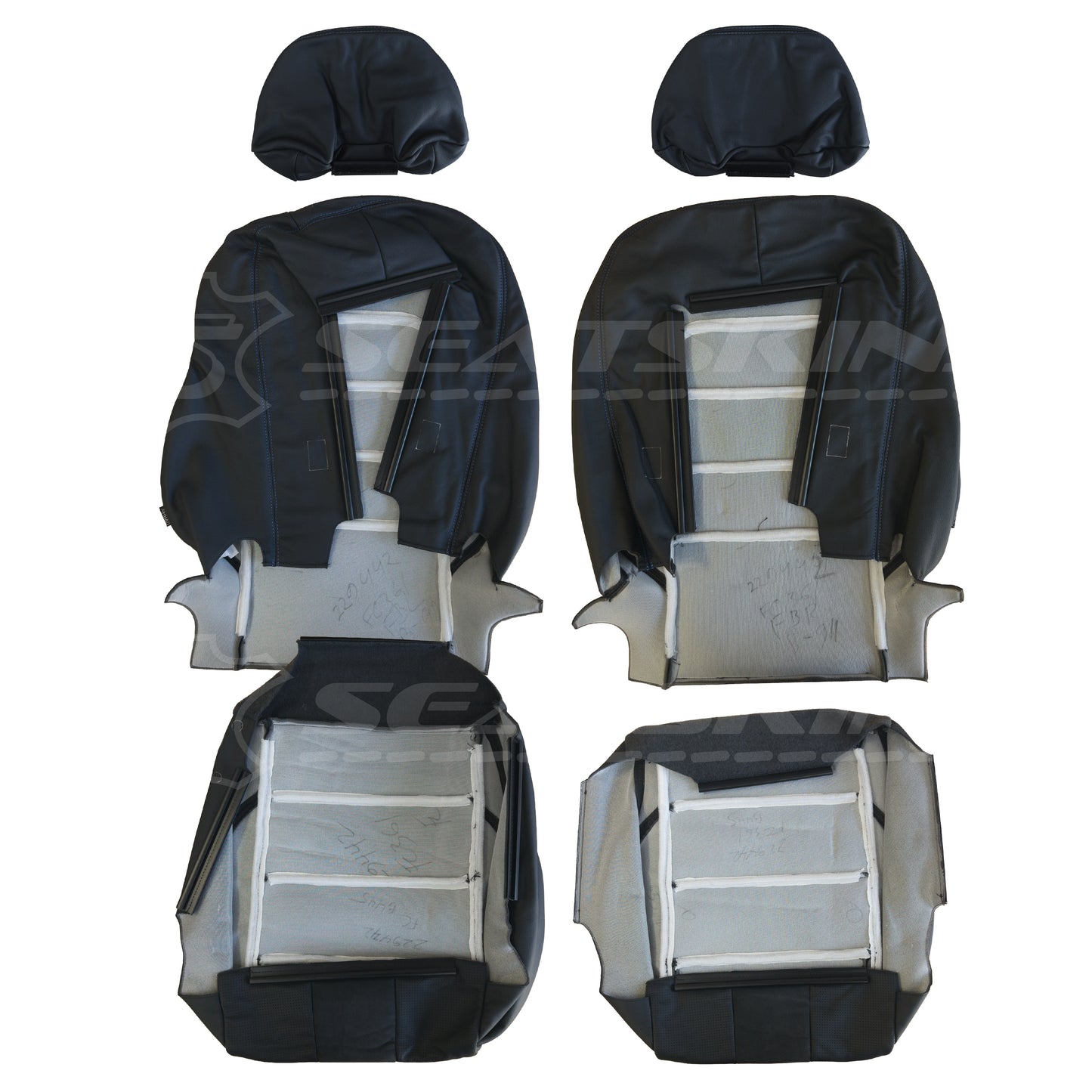 LEATHER SEATS TRIM KIT SKINS FOR FORD/FPV BA/BF FALCON 5 SEATER BLUE GT LOGO