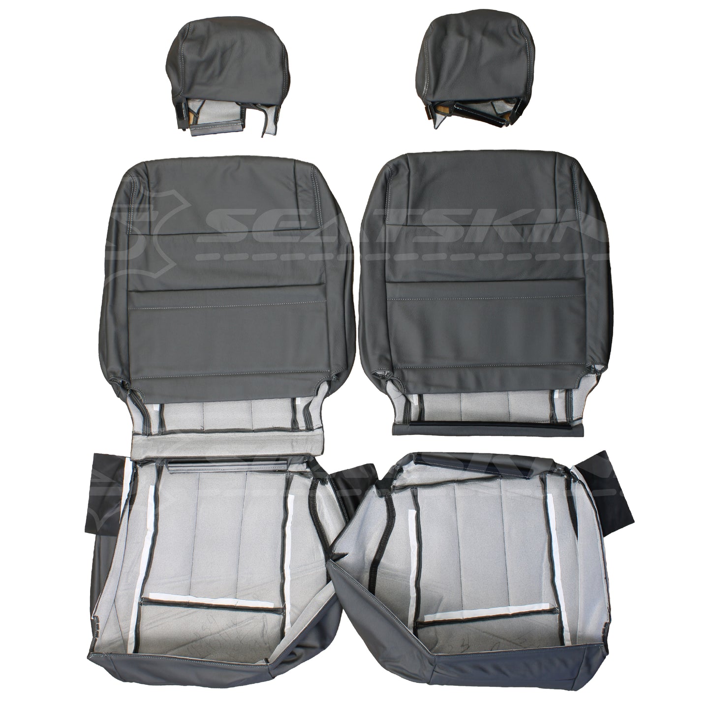 LEATHER SEATS TRIM KIT FOR TOYOTA LANDCRUISER 100 SERIES GXL DARK GREY 5 SEATS