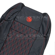 LEATHER SEATS TRIM KIT FOR HSV VZ R8 CLUBSPORT 5 SEATS ANTHRACITE DOUBLE DIAMOND RED