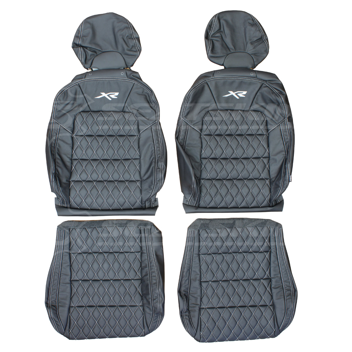 LEATHER SEATS TRIM KIT SKINS FOR FORD FG-X FALCON 2 SEATS XR LOGOS DIAMOND STITCH