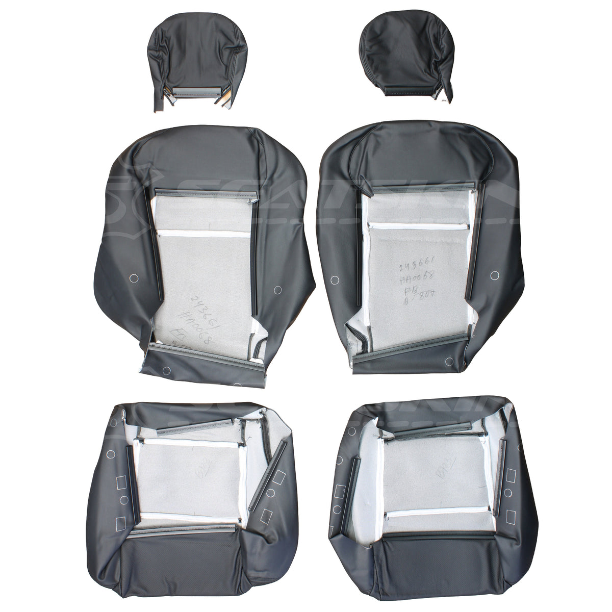 Replacement leather seat trim kit for HOLDEN VY series 1 wagon SS anthracite factory style 5 seats – product view 4