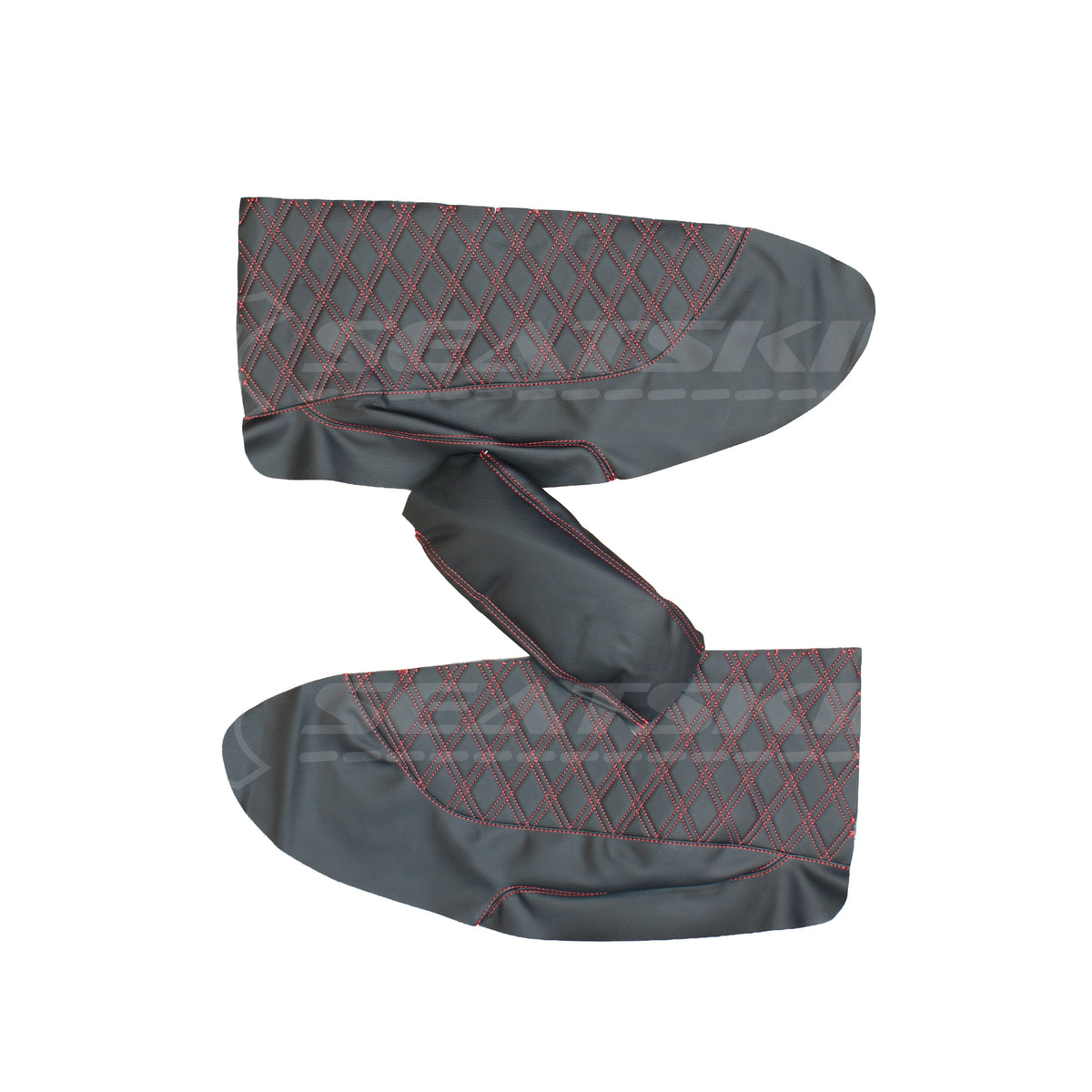 LEATHER SEATS TRIM KIT FOR VT/VX SS UTE 2 FRONT SEATS BLACK/RED DIAMOND STITCH