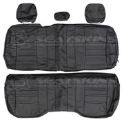 LEATHER SEATS TRIM KIT SKINS FOR RAM CLASSIC 1500 DS BLACK WITH RAM LOGOS