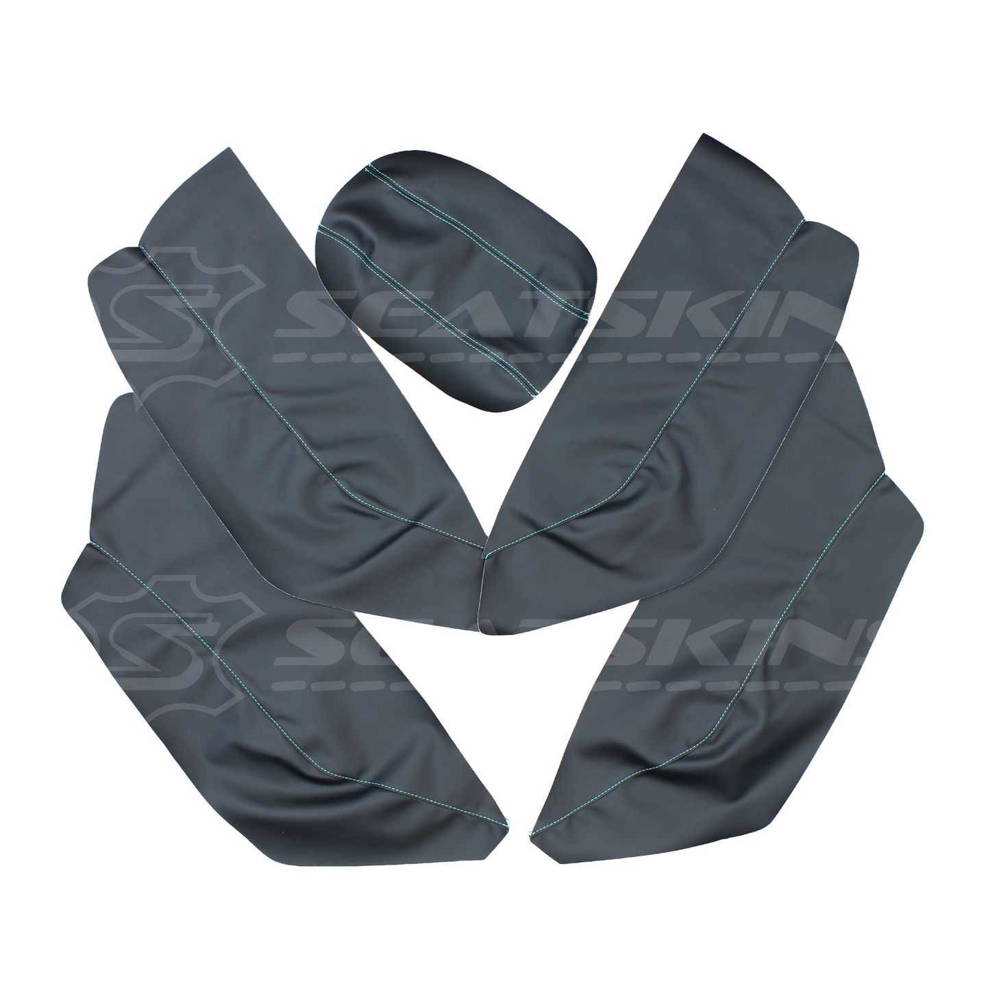 LEATHER SEATS TRIM KIT SKINS FOR FORD BA/BF XR FALCON TEAL XR LOGOS 5 SEATS