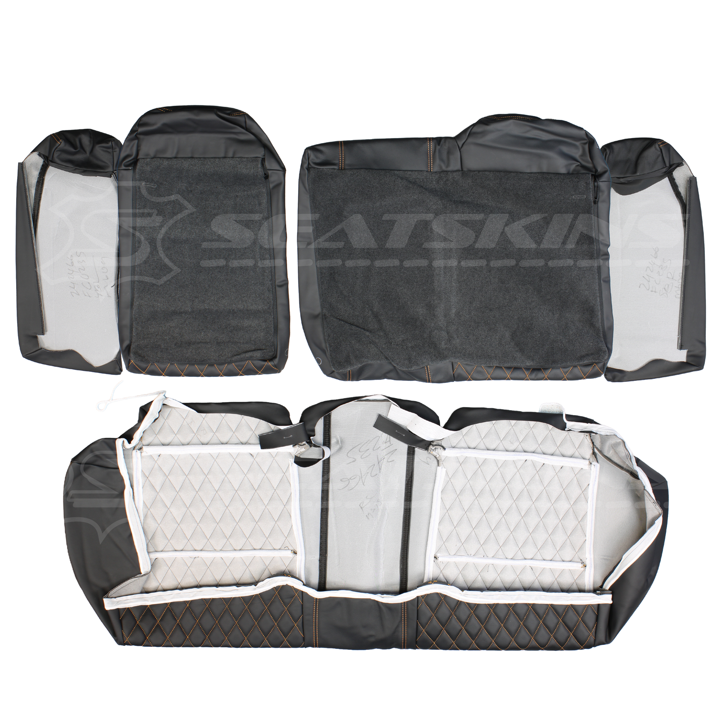 LEATHER SEATS TRIM KIT SKINS FOR FORD BA/BF XR FALCON ORANGE XR LOGOS 5 SEATS