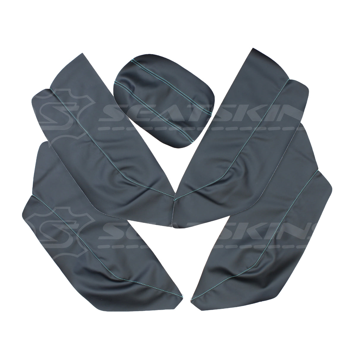 LEATHER SEATS TRIM KIT SKINS FOR FORD BA/BF XR FALCON TEAL XR LOGOS 5 SEATS