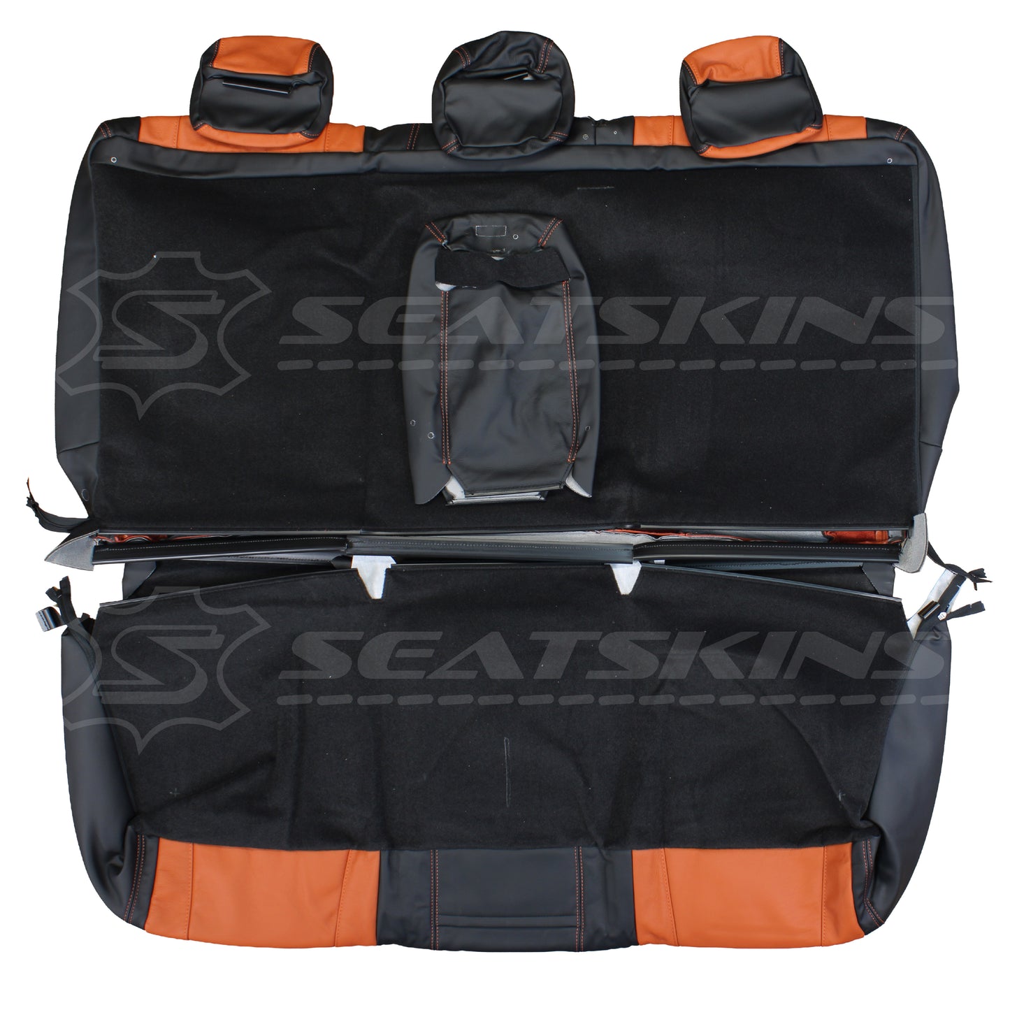 LEATHER SEATS TRIM KIT SKINS FOR FORD RANGER WILDTRAK 5 SEATS TAN/ORANGE