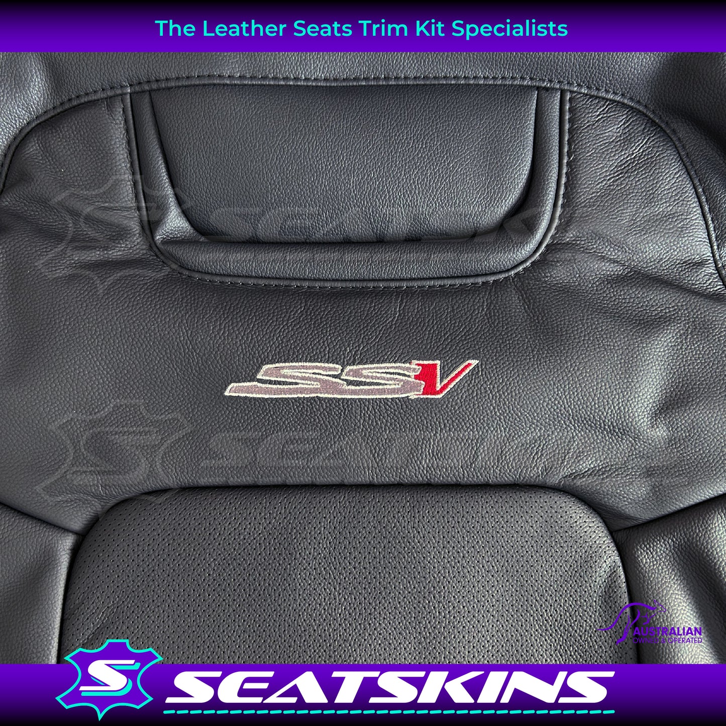 LEATHER SEATS TRIM KIT FOR HOLDEN VE SSV UTE SSV LOGO EMBROIDERED WITH RED V