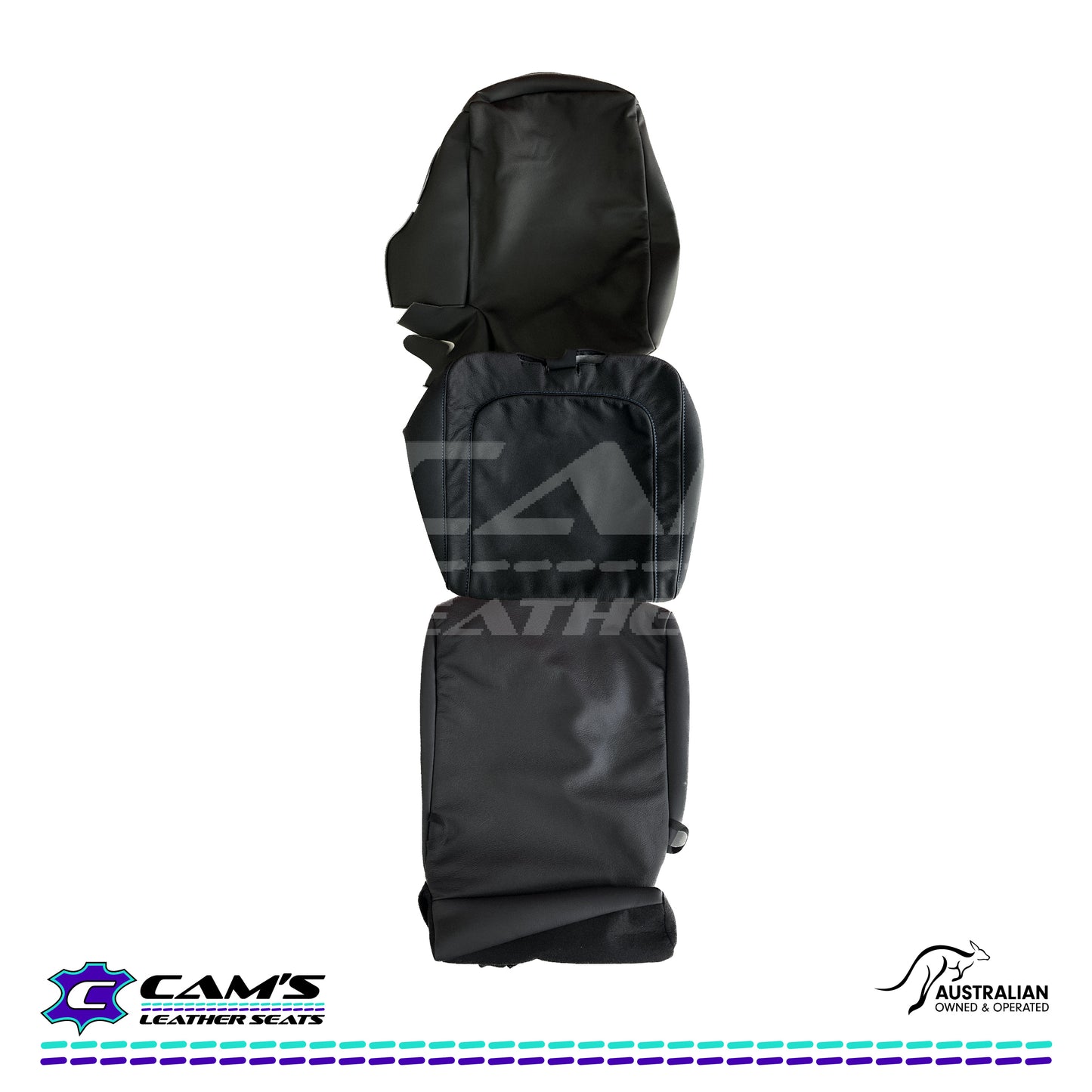 LEATHER SEATS TRIM KIT SKINS FOR RAM 1500 Black leather with Blue Stitching