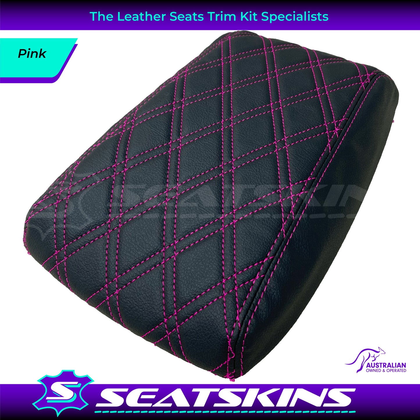 CUSTOM CONSOLE COVER TO FIT FORD BA BF TWIN DIAMOND STITCH CHOOSE COLOUR
