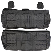 LEATHER SEATS TRIM KIT SKINS FOR RAM 1500 EXPRESS DT BLACK W/GREY DIAMONDS