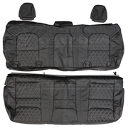 LEATHER SEATS TRIM KIT SKINS FOR RAM 1500 EXPRESS DT BLACK W/GREY DIAMONDS