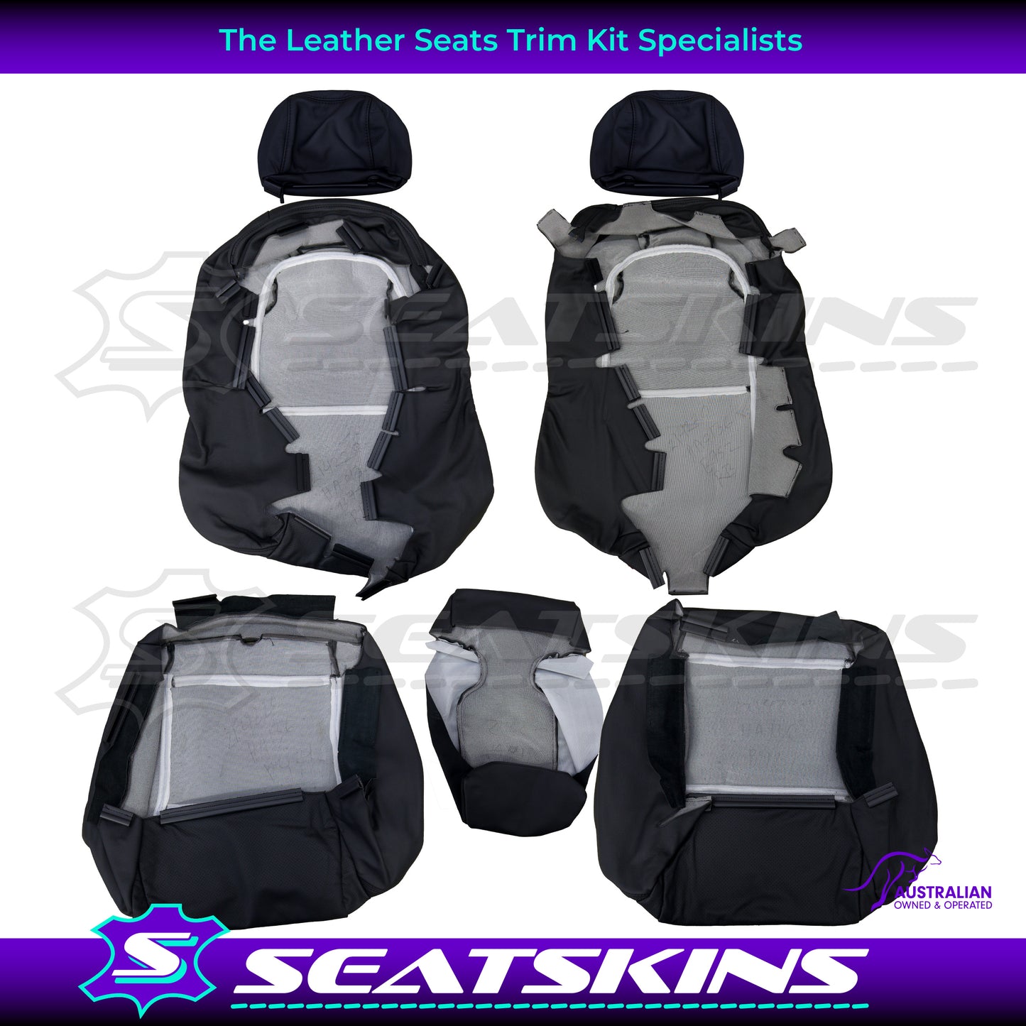 LEATHER SEATS TRIM KIT FOR VX/VY MONARO COUPE ANTHRACITE