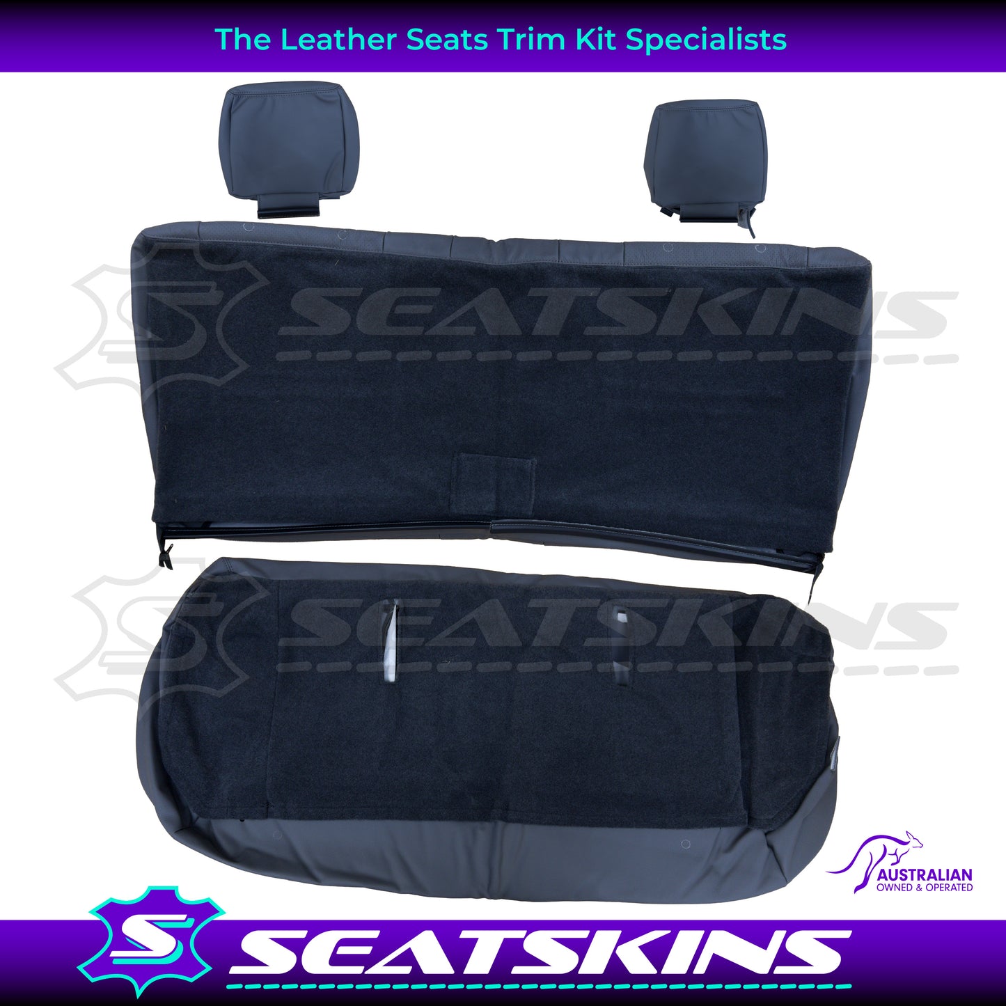 LEATHER SEATS TRIM KIT FOR TOYOTA LANDCRUISER 79 SERIES DARK GREY DUAL CAB
