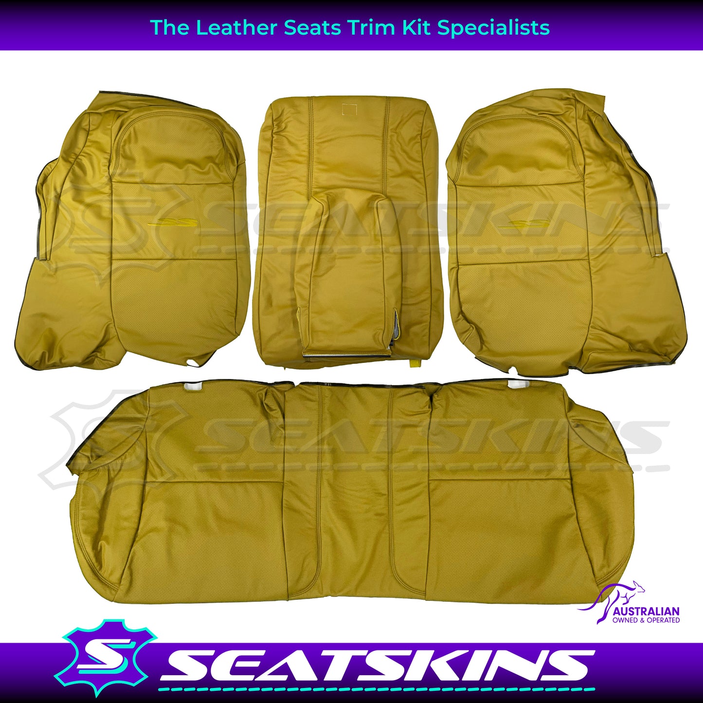 LEATHER SEATS TRIM KIT FOR HYPER YELLOW VX VU SS SEDAN OR UTE REPRO PRE-ORDER
