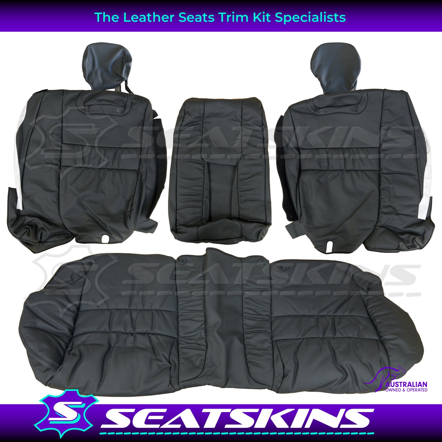 LEATHER SEATS TRIM KIT FOR HSV VT/VX COULSON SEDAN PEWTER GREY LEATHER