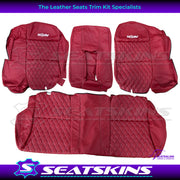 LEATHER SEATS TRIM KIT FOR 5 SEATS HSV COULSON RED LEATHER WHITE DIAMOND STITCH